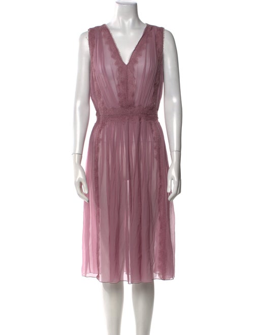 Alberta Ferretti Silk Midi Length Dress