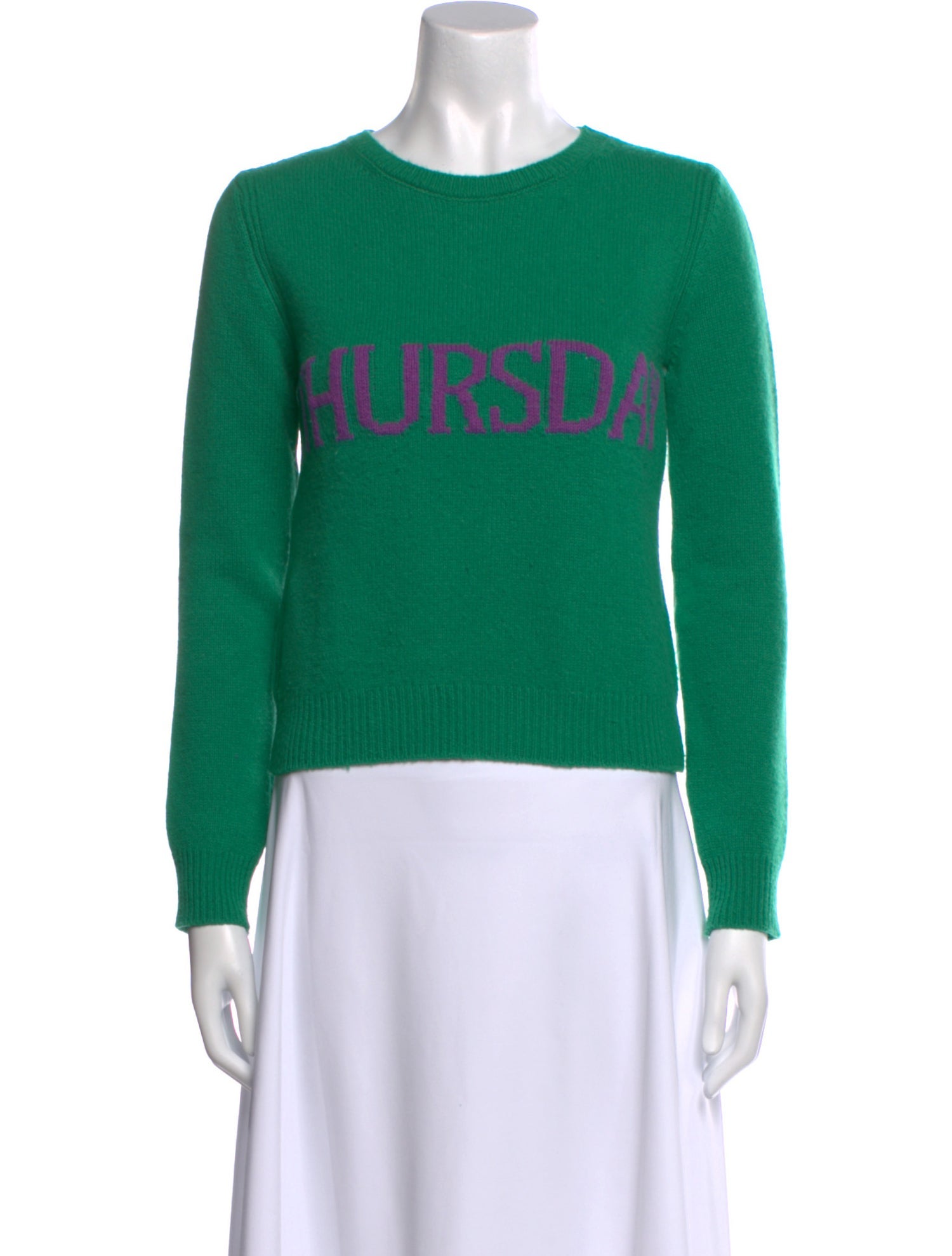 Alberta Ferretti Virgin Wool Graphic Print Sweater