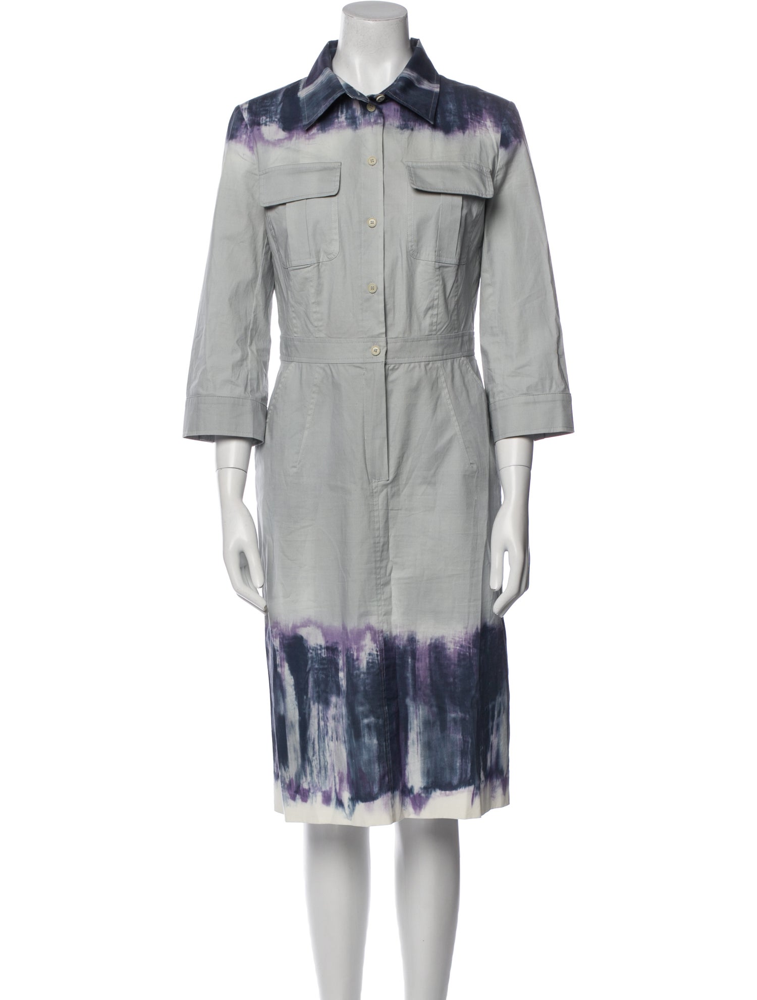 Alberta Ferretti Printed Midi Length Dress