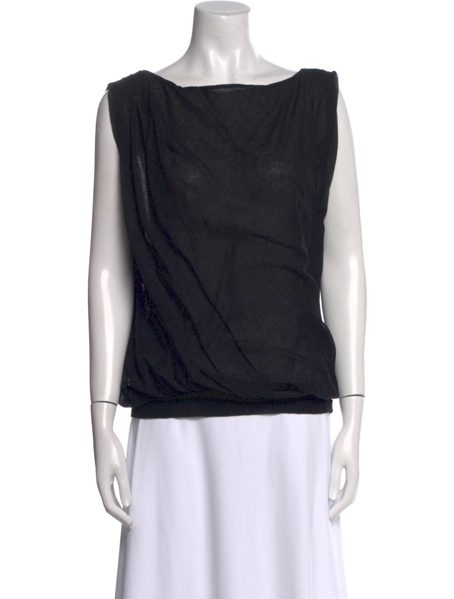 Alberta Ferretti Bateau Neckline Sleeveless Top