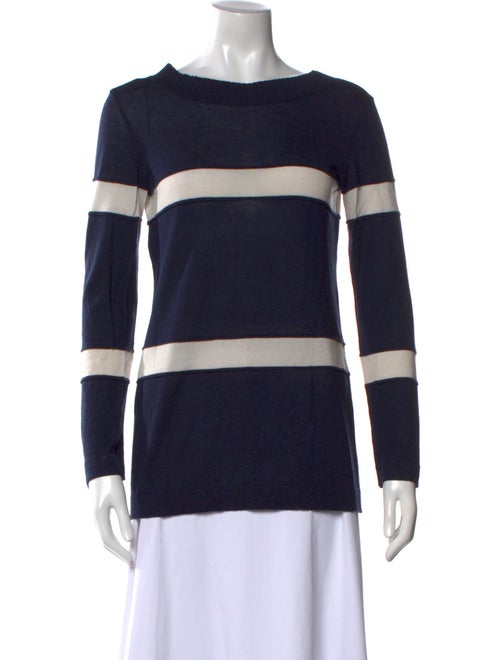Alberta Ferretti Virgin Wool Striped Sweater