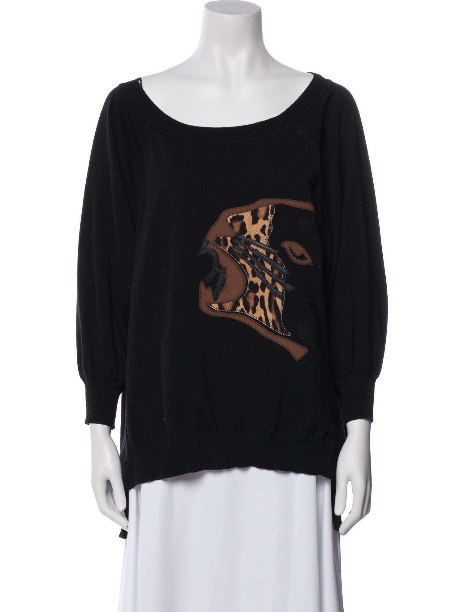 Alberta Ferretti Graphic Print Scoop Neck Sweater