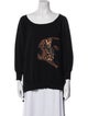 Alberta Ferretti Graphic Print Scoop Neck Sweater