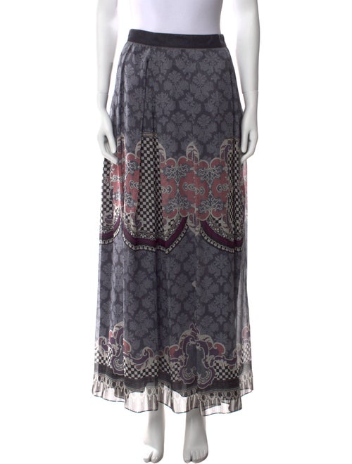 Alberta Ferretti Plaid Print Long Skirt