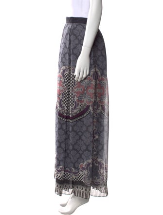 Alberta Ferretti Plaid Print Long Skirt