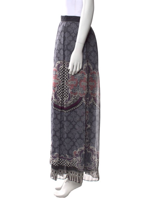 Alberta Ferretti Plaid Print Long Skirt