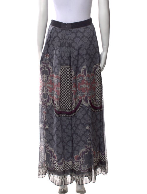 Alberta Ferretti Plaid Print Long Skirt