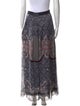 Alberta Ferretti Plaid Print Long Skirt