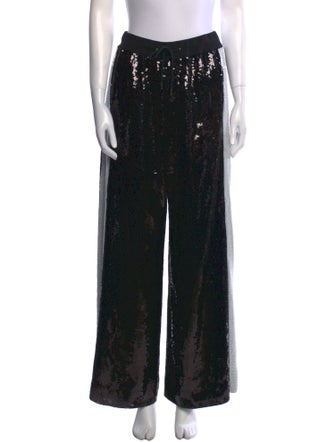 Alberta Ferretti Colorblock Pattern Wide Leg Pants