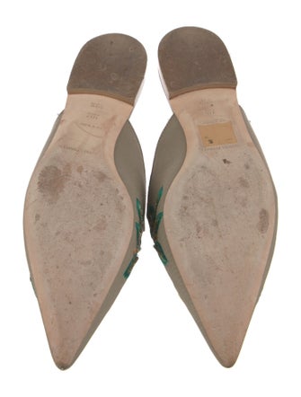 Alberta Ferretti Canvas Patterned Mules