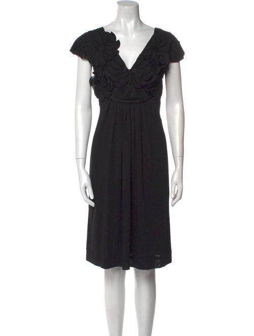 Alberta Ferretti V-Neck Knee-Length Dress
