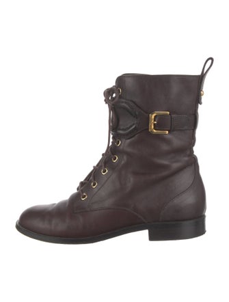 Alberta Ferretti Leather Combat Boots
