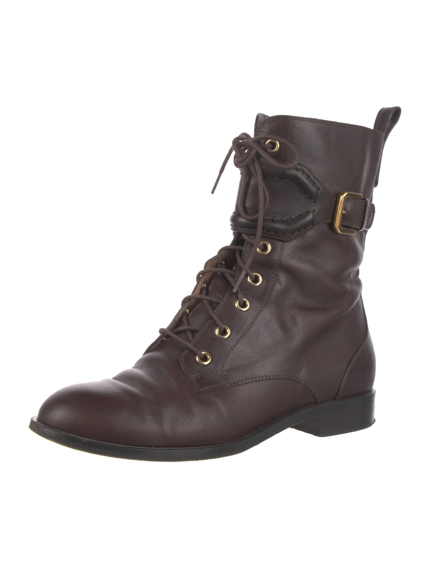 Alberta Ferretti Leather Combat Boots