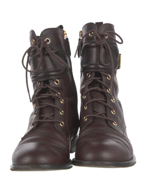 Alberta Ferretti Leather Combat Boots