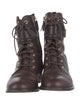 Alberta Ferretti Leather Combat Boots