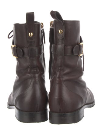 Alberta Ferretti Leather Combat Boots