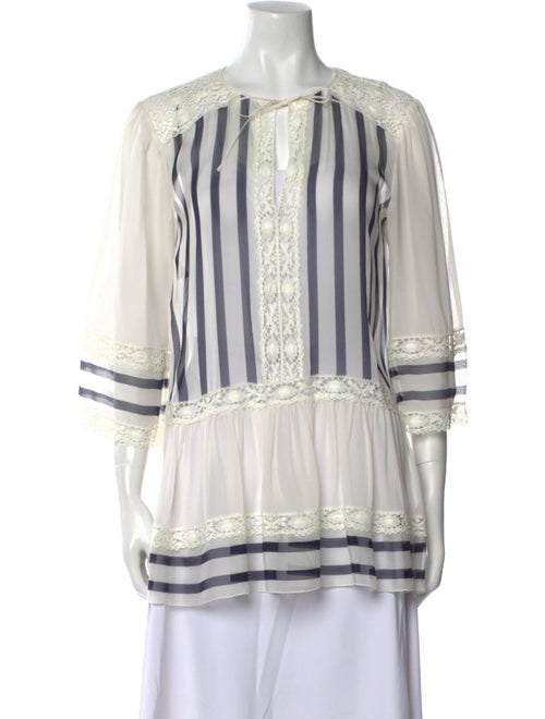 Alberta Ferretti Silk Striped Tunic