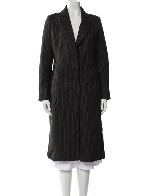 Alberta Ferretti Virgin Wool Striped Faux Fur Coat