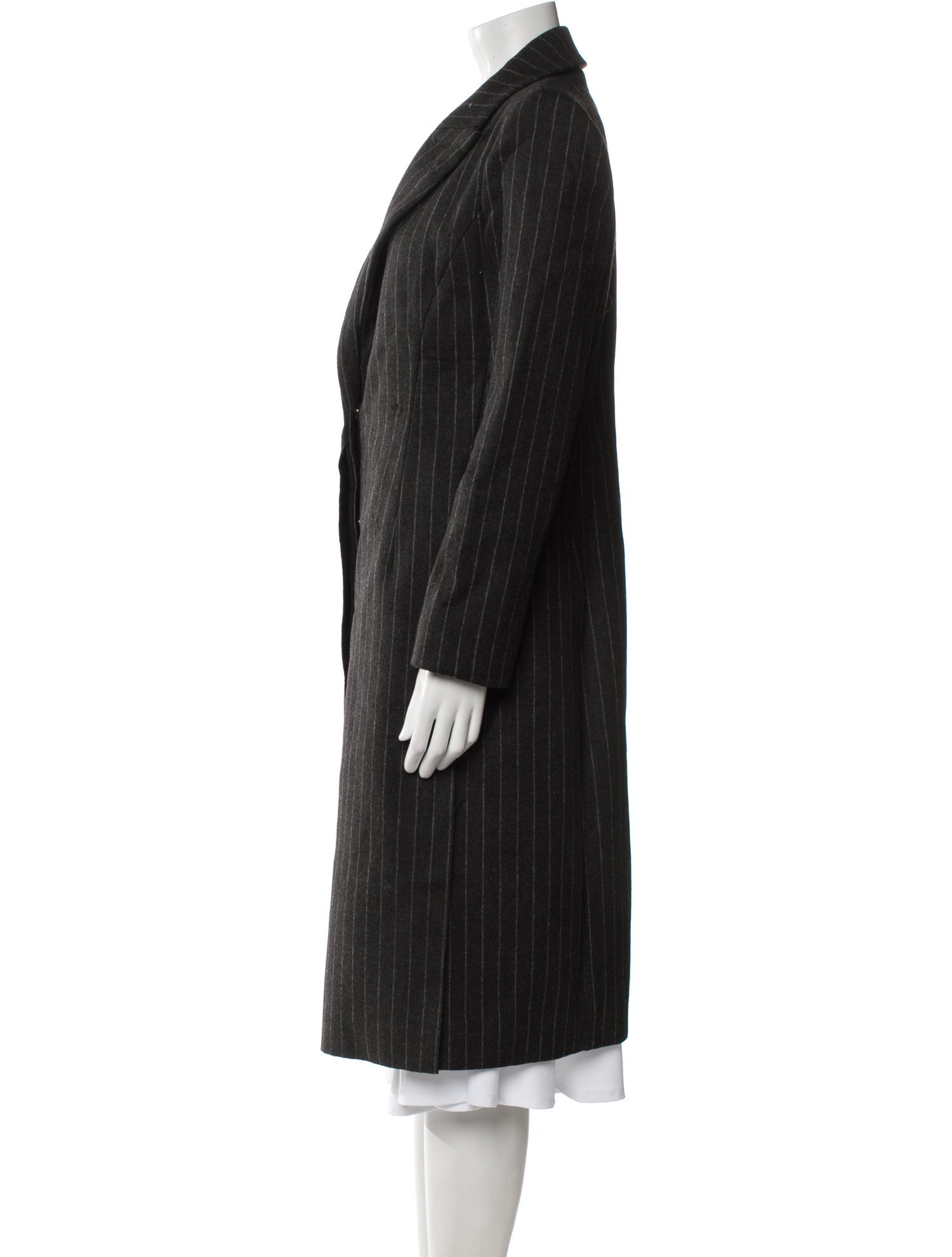 Alberta Ferretti Virgin Wool Striped Faux Fur Coat
