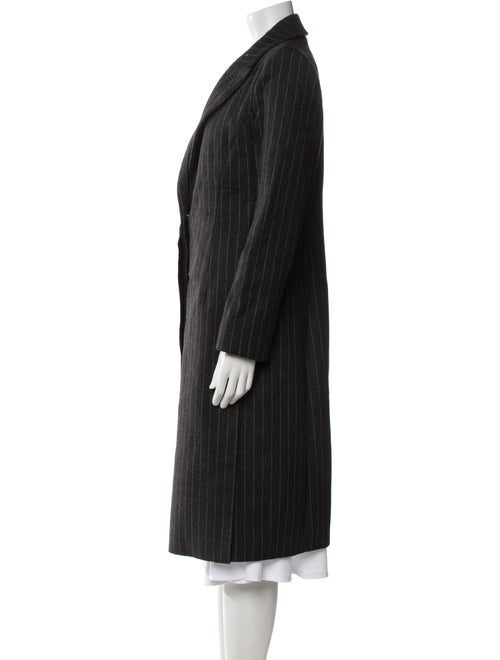 Alberta Ferretti Virgin Wool Striped Faux Fur Coat