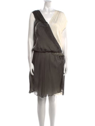 Alberta Ferretti Silk Knee-Length Dress