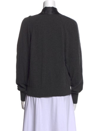 Alberta Ferretti Virgin Wool Plunge Neckline Sweater