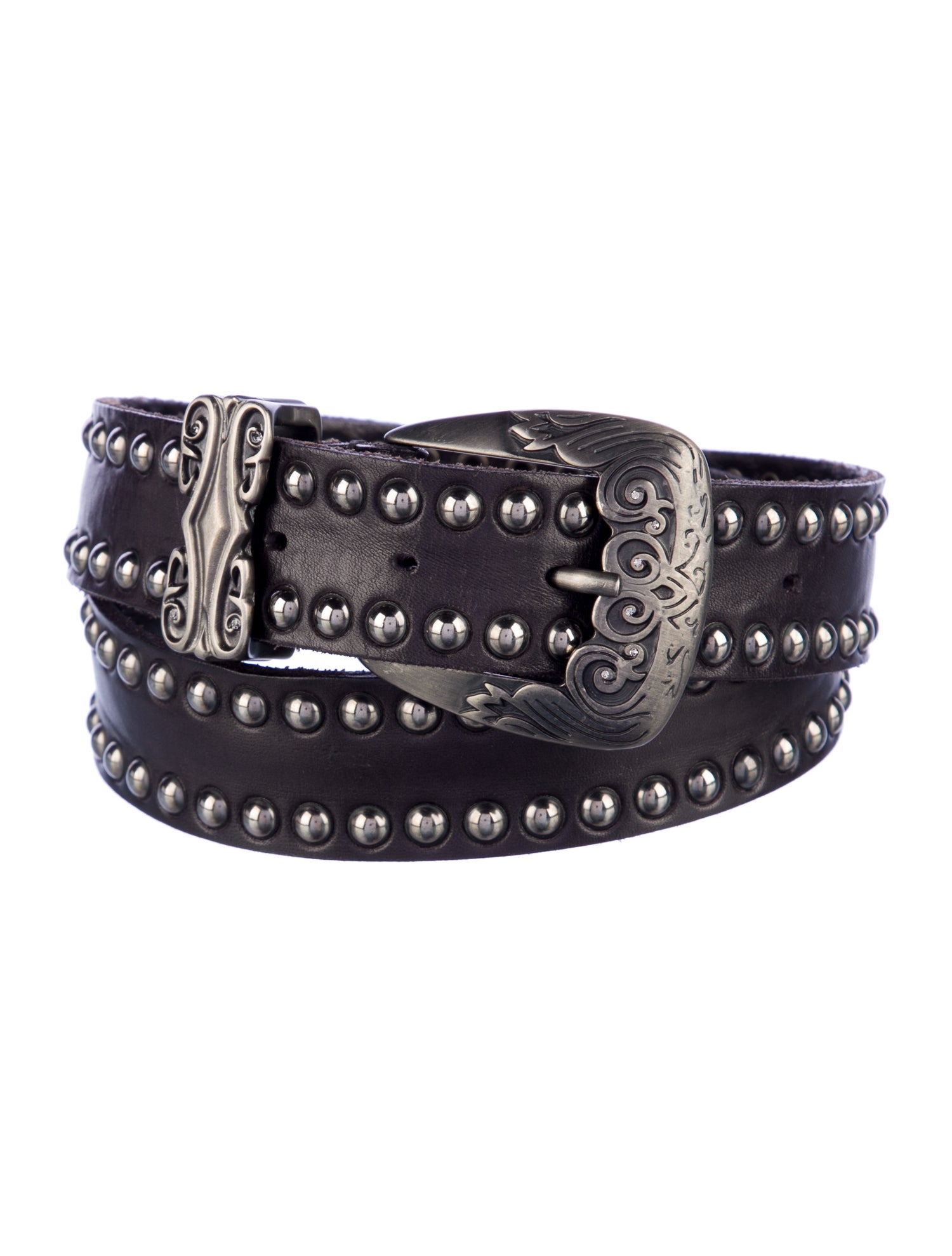 Alberta Ferretti Leather Studded Accents Belt
