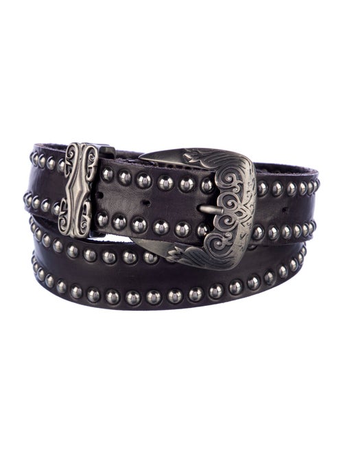 Alberta Ferretti Leather Studded Accents Belt
