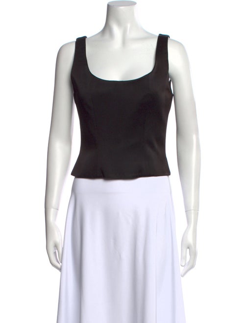 Alberta Ferretti Scoop Neck Sleeveless Crop Top