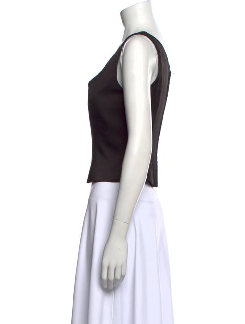 Alberta Ferretti Scoop Neck Sleeveless Crop Top