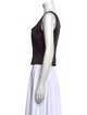 Alberta Ferretti Scoop Neck Sleeveless Crop Top