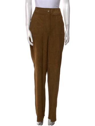 Alberta Ferretti Leather Wide Leg Pants