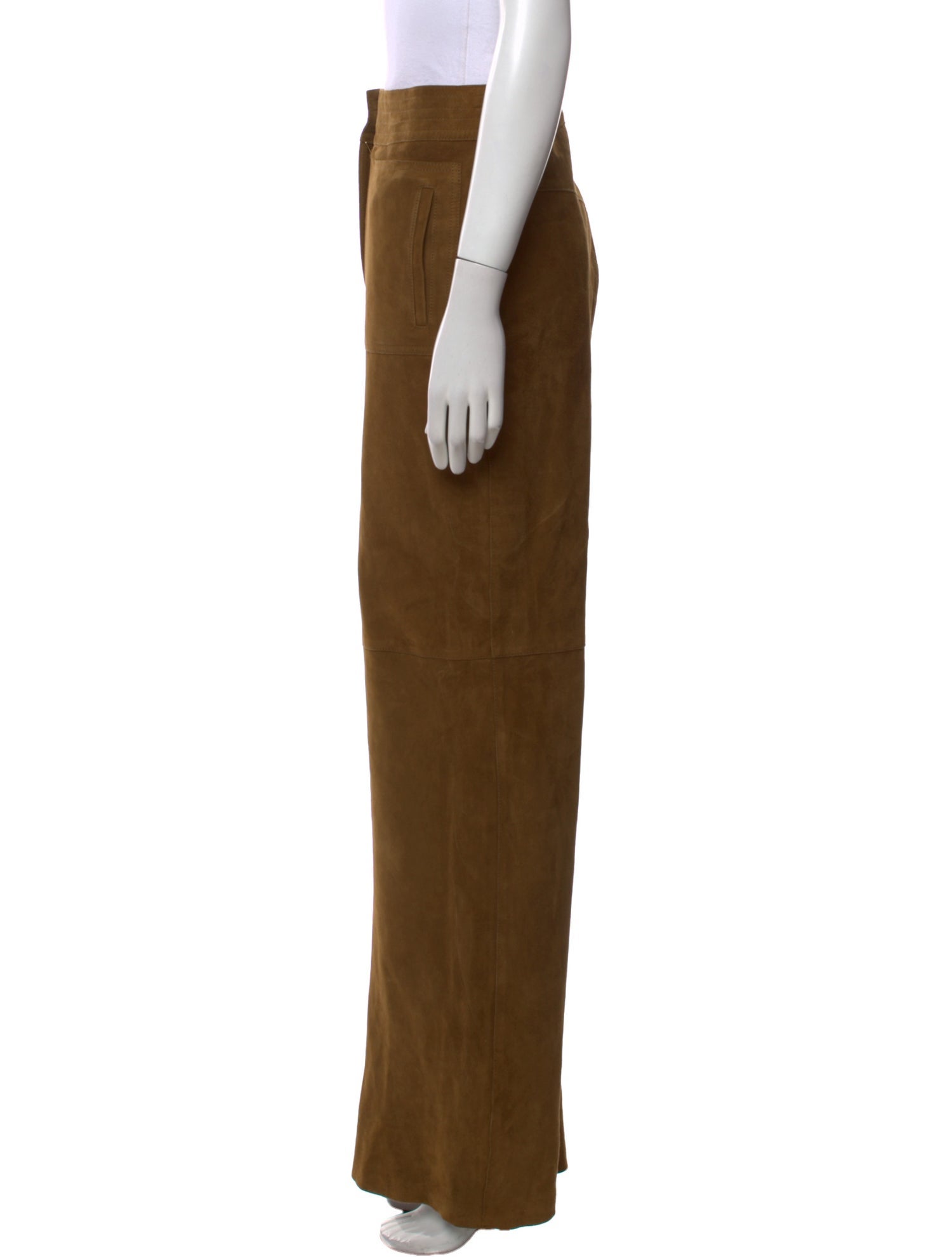 Alberta Ferretti Leather Wide Leg Pants