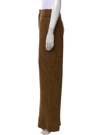 Alberta Ferretti Leather Wide Leg Pants