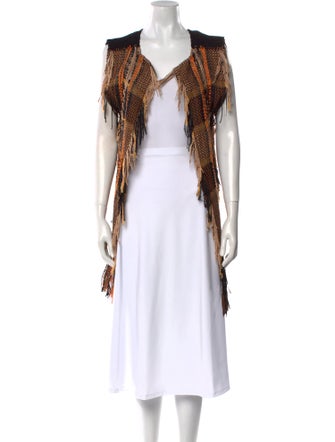 Alberta Ferretti Striped Open Front Sweater