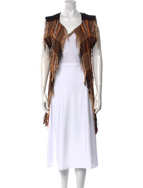 Alberta Ferretti Striped Open Front Sweater