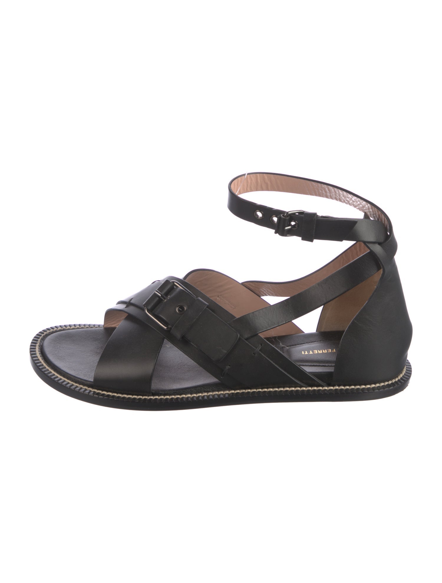 Alberta Ferretti Leather Gladiator Sandals