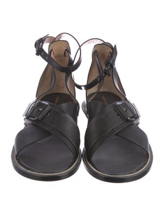 Alberta Ferretti Leather Gladiator Sandals