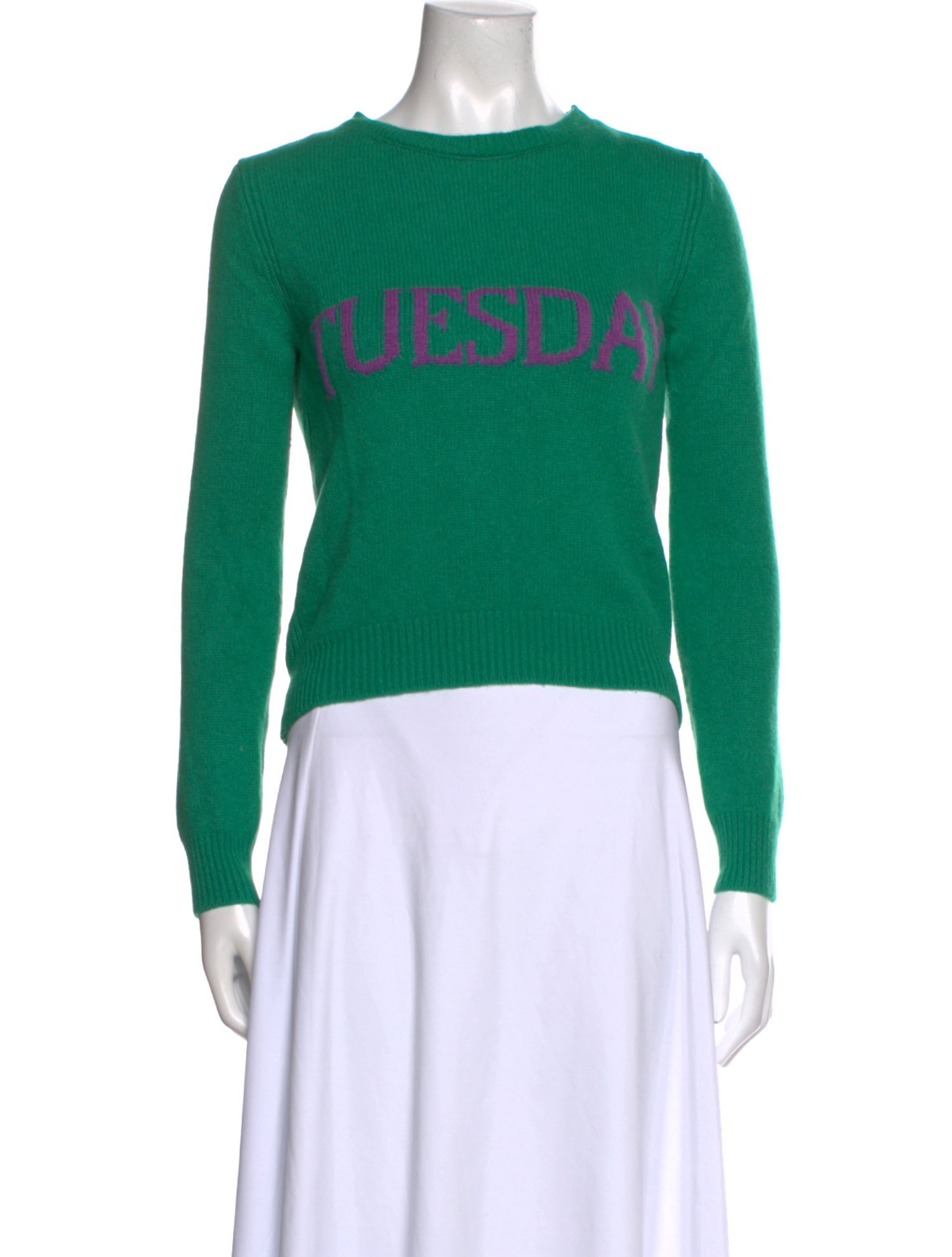 Alberta Ferretti Virgin Wool Graphic Print Sweater