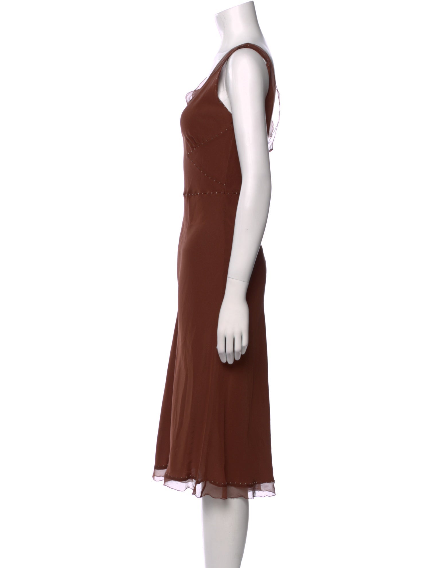 Alberta Ferretti V-Neck Midi Length Dress