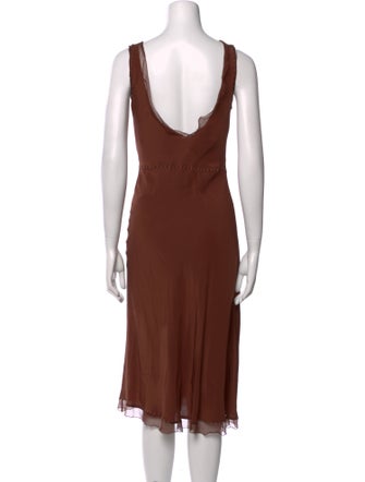 Alberta Ferretti V-Neck Midi Length Dress