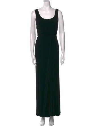 Alberta Ferretti Scoop Neck Long Dress