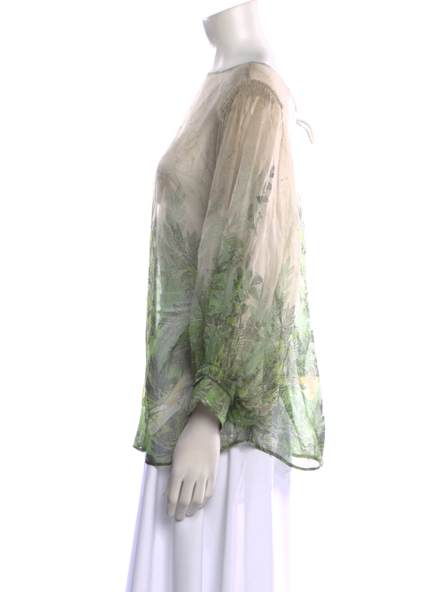 Alberta Ferretti Silk Floral Print Blouse