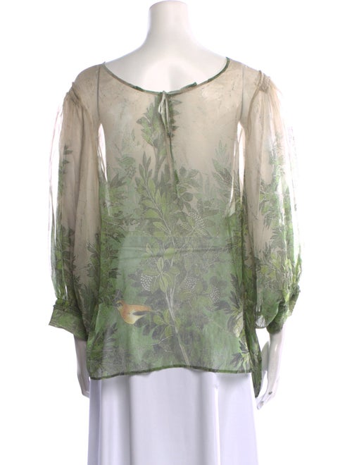 Alberta Ferretti Silk Floral Print Blouse