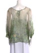 Alberta Ferretti Silk Floral Print Blouse