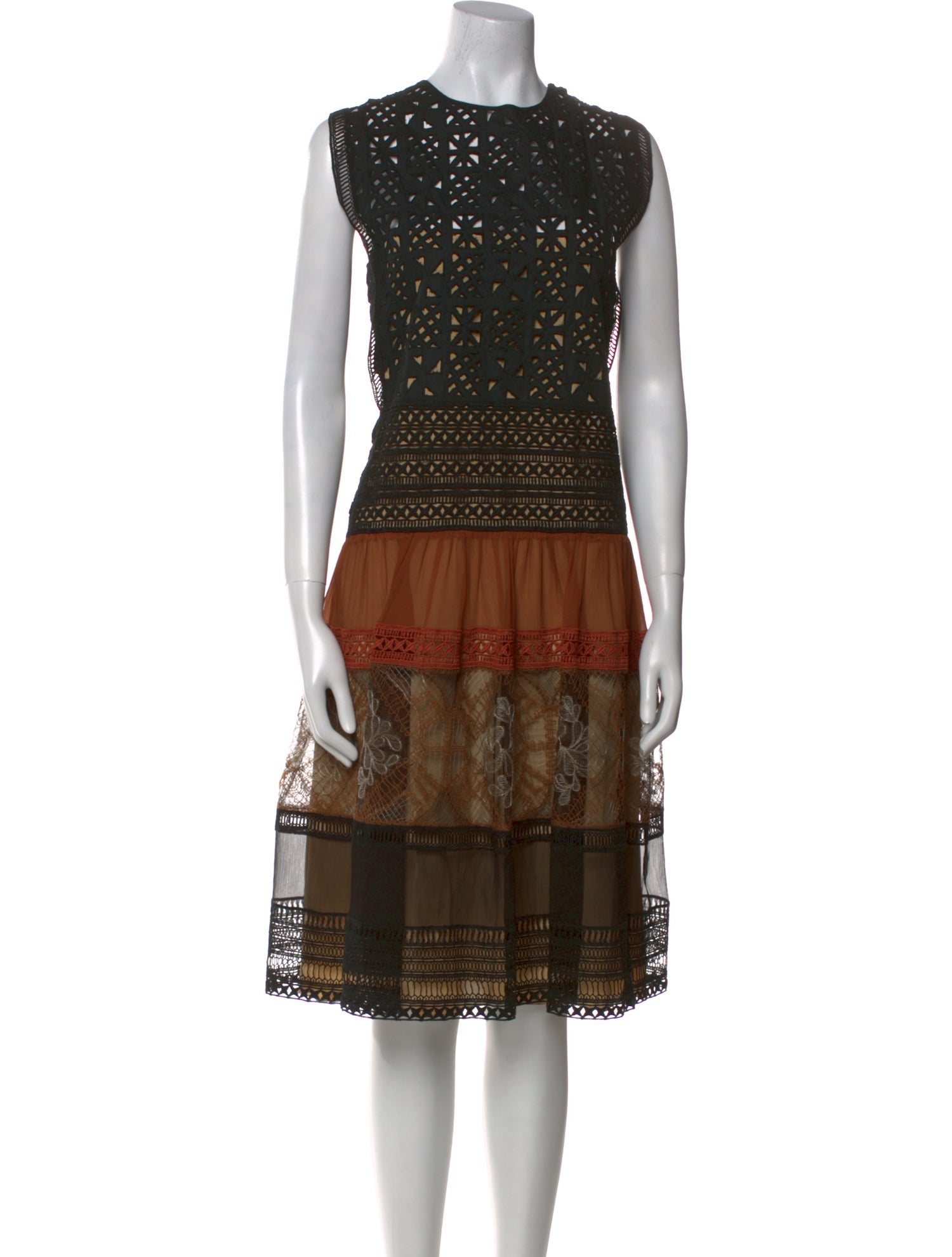 Alberta Ferretti Lace Pattern Knee-Length Dress