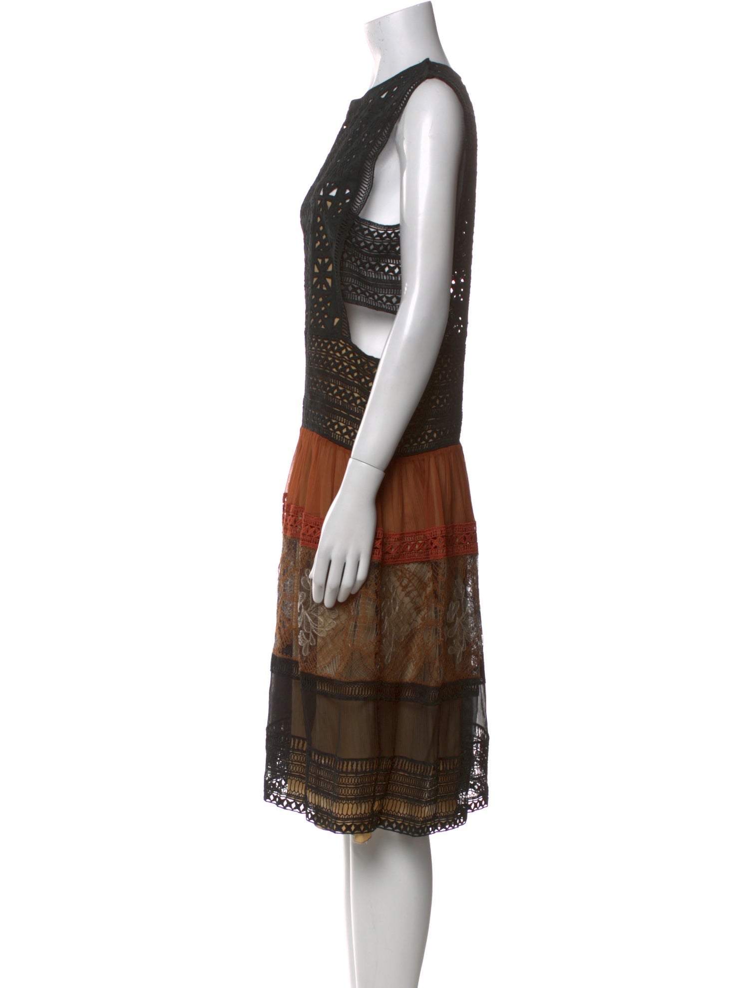 Alberta Ferretti Lace Pattern Knee-Length Dress