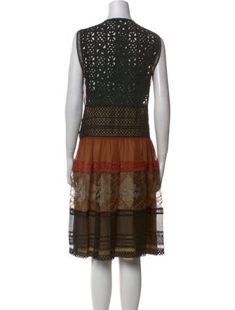 Alberta Ferretti Lace Pattern Knee-Length Dress