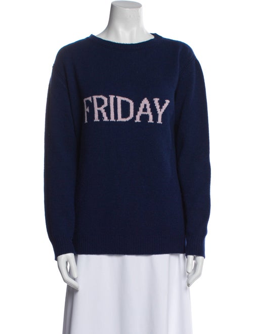 Alberta Ferretti Virgin Wool Graphic Print Sweater