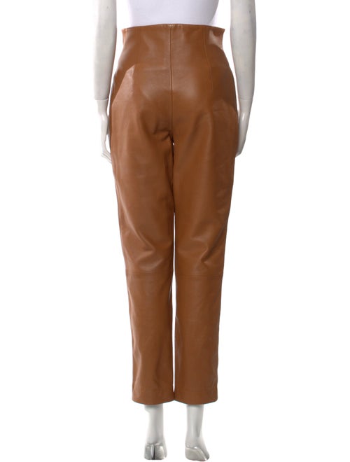 Alberta Ferretti Lamb Leather Straight Leg Pants